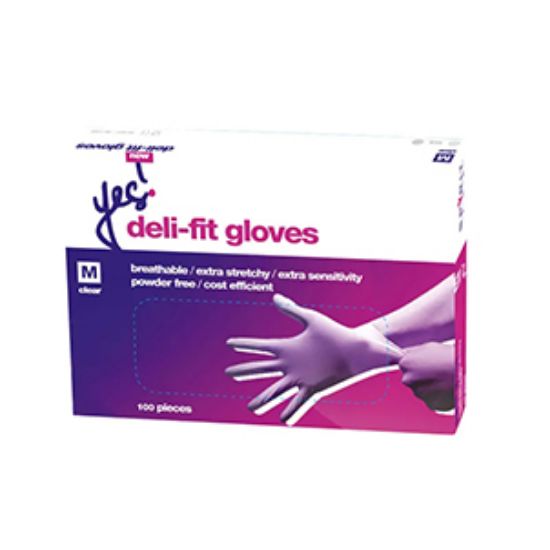 Picture of Case Glove Deli Fit Med Clear PF 100s x20